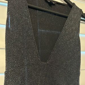 NWOT Topshop Sparkly Diamond Pattern Deep V Bodysuit (2)